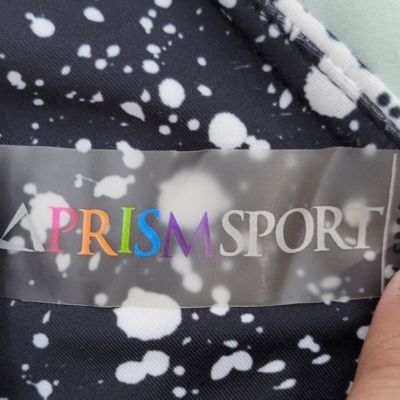 Prism Sport leggings black and white splatter print Capri Size Xsmall - Picture 3 of 4